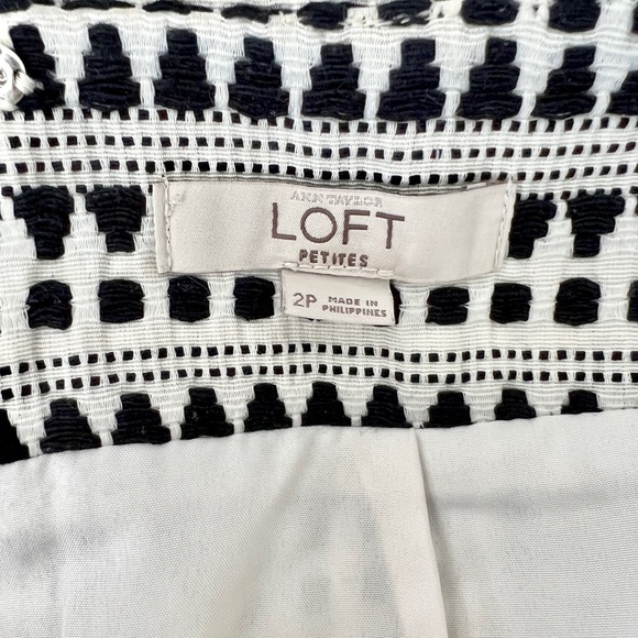 LOFT bohemian pencil skirt off-white and black size 2P - Picture 5 of 9